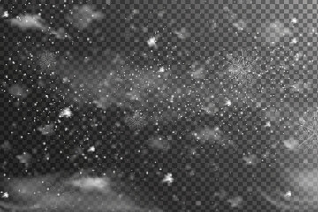 Christmas falling snow vector isolated on dark background