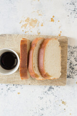 Shokupan, japanese bread, white background.
