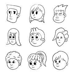 キャラクターの顔のセット