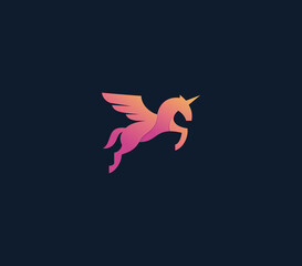 pegasus logo design template vector