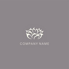 Floral-themed, simple, solid color logo prototype