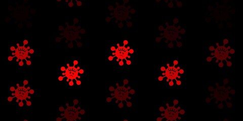 Dark red vector template with flu signs.