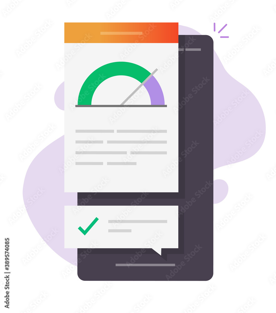 Poster high speed performance mobile phone smartphone report online vector icon flat cartoon illustration, 