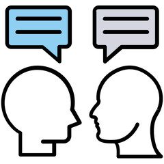 
Two person with chat bubbles, conversation concept
