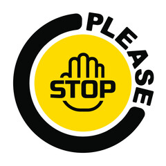 hand holding stop sign	
