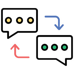 
Two person with chat bubbles, conversation concept
