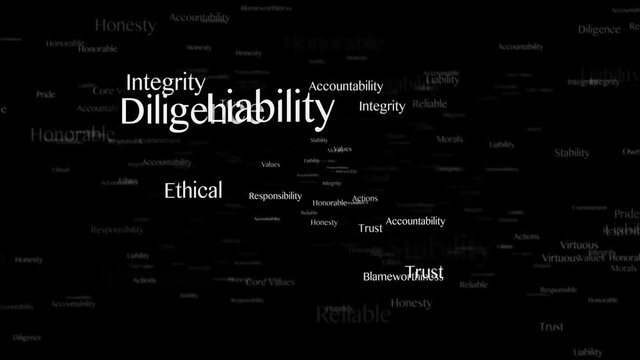 ACCOUNTABILITY Keywords Animation, Background, Loop, 4k
