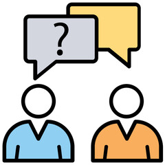 
Two person with chat bubbles, conversation concept
