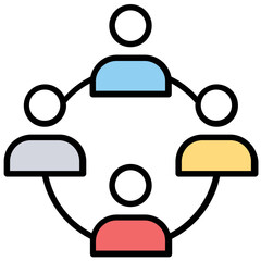 
Flat icon design of social media connections 
