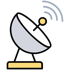 
Satellite dish antenna with signals sign
