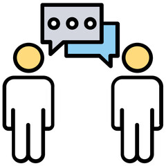 
Two person with chat bubbles, conversation concept
