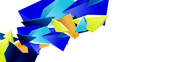 Fototapeta premium Triangle mosaic abstract background, 3d triangular low poly shapes. Geometric vector illustration for covers, banners, flyers and posters and other