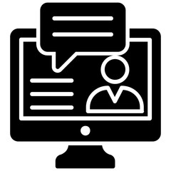 A man avatar presenting concept of video calling
