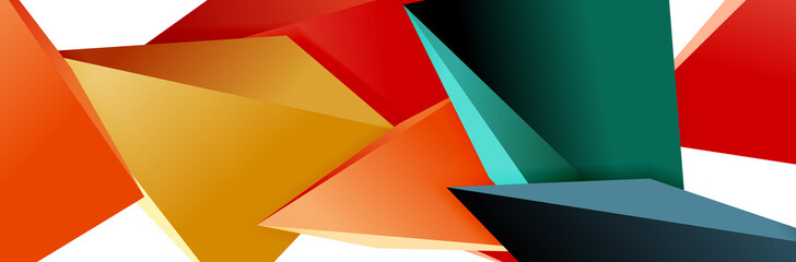 Obraz premium Triangle mosaic abstract background, 3d triangular low poly shapes. Geometric vector illustration for covers, banners, flyers and posters and other