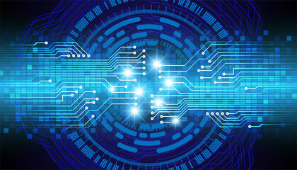 Blue cyber circuit future technology concept background