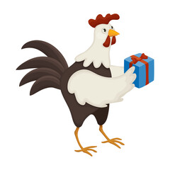 Cock of animal cartoon vector icon.Cartoon vector illustration rooster. Isolated illustration of cock rooster icon on white background.