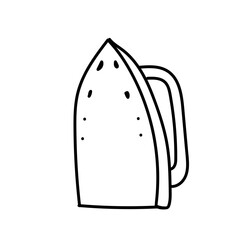 Doodle iron for ironing. Simple vector illustration isolated on white background.