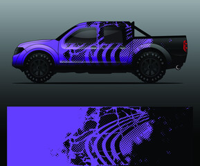 Naklejka premium Truck decal graphic wrap vector, abstract background