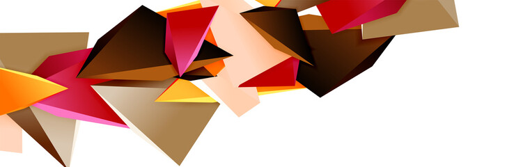 Triangle mosaic abstract background, 3d triangular low poly shapes. Geometric vector illustration for covers, banners, flyers and posters and other