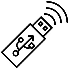 
 A flat icon design of wifi usb adapter
