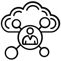 
Flat icon design of social media connections 
