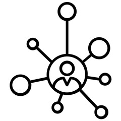 Fototapeta premium Flat icon design of social media connections 