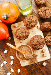  Pumpkin muffins on the table
