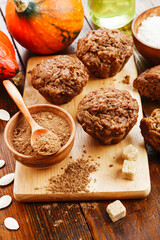  Pumpkin muffins on the table