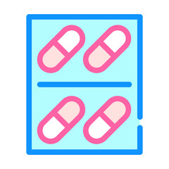 pills package color icon vector illustration sign