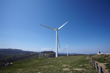 Fototapeta premium Wind Turbines in south korea