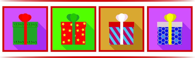 Set of gifts for the holidays. Holiday time for gifts.