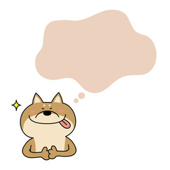 ごちそうを想像して喜ぶ柴犬
