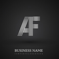 Letter AF linked logo design. Elegant silver colored symbol for your business or company identity.