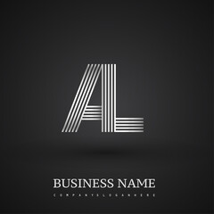 Obraz premium Letter AL linked logo design. Elegant silver colored symbol for your business or company identity.