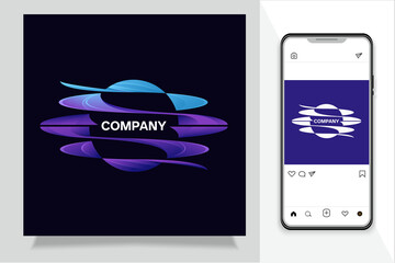 Galaxy logo, creative design vector template