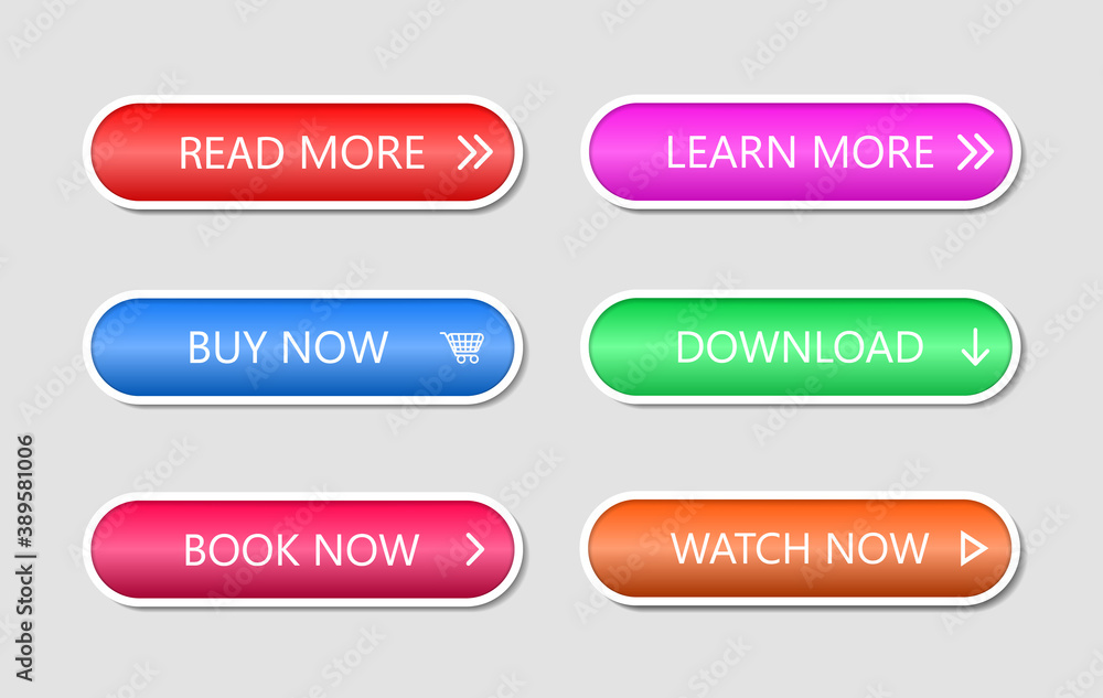Poster button for web action. icon for call to shop, game, read more. banners for click in app. menu for in