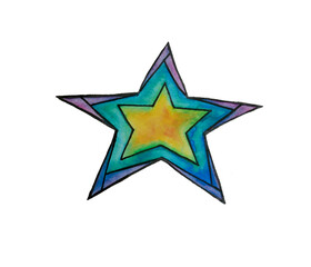 Bright Christmas star with patterns