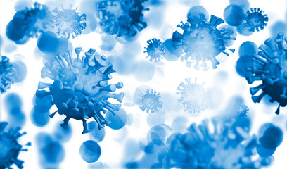 Coronavirus COVID-19 under the microscope, coronavirus outbreak, virus floating in blood