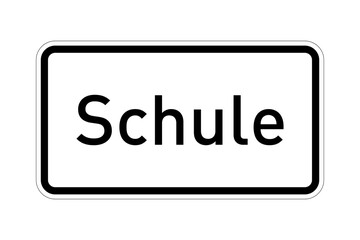 School road sign called schule in german language