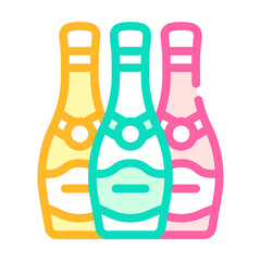 champagne bottles color icon vector illustration sign