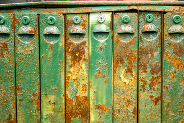 Old rusty mailboxes