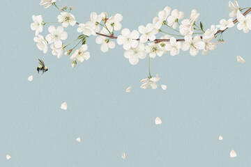 Blank white floral card design