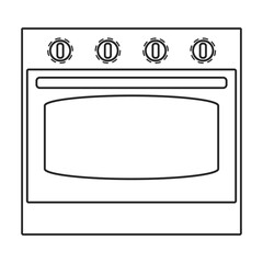 Oven vector icon.Outline vector icon isolated on white background oven.