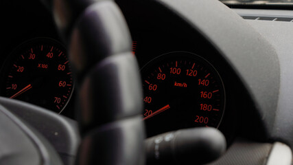 car dashboard and speedometer