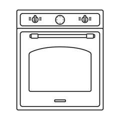 Oven vector icon.Outline vector icon isolated on white background oven.