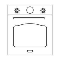 Oven vector icon.Outline vector icon isolated on white background oven.