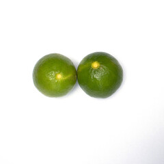 green lime on white background