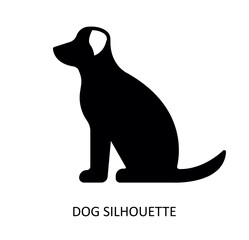 Vector drawing of dog. Black silhouette.