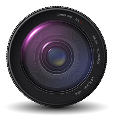Realistic camera lens. Vector illustration. EPS 10.