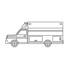 Ambulance car vector icon.Outline vector icon isolated on white background ambulance car.
